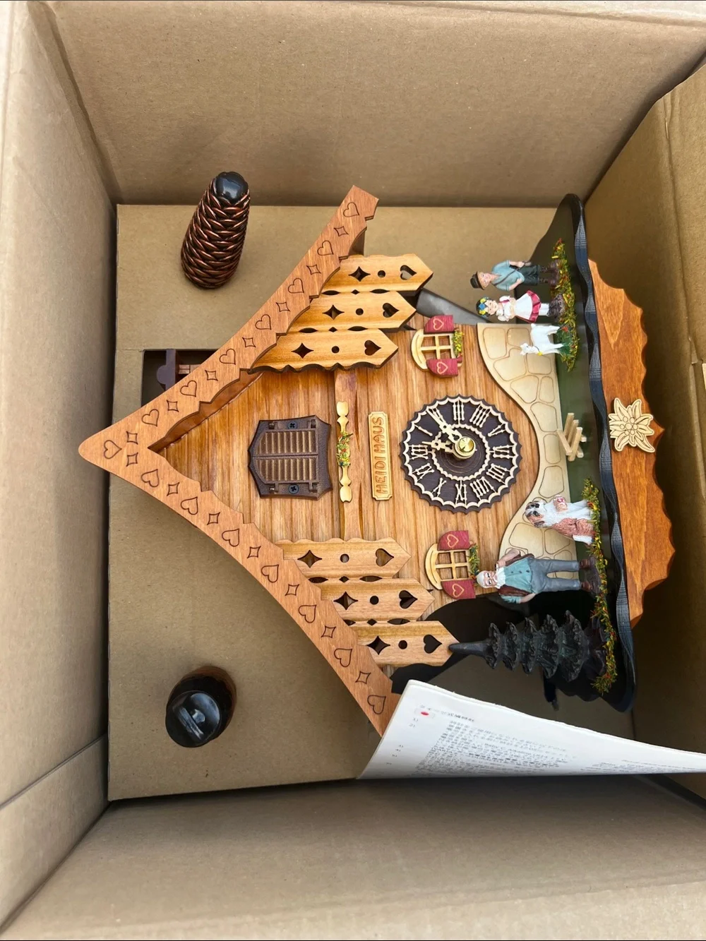 Cuckoo Clock Heidi Cabin with Pitched Roof - Quartz Chalet New Never Used